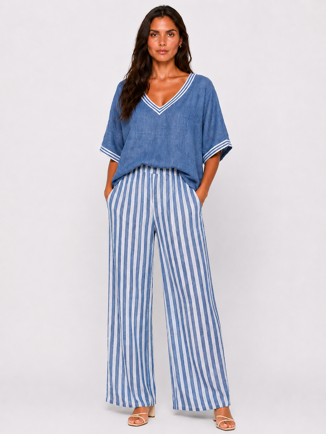 Conjunto de lino a rayas