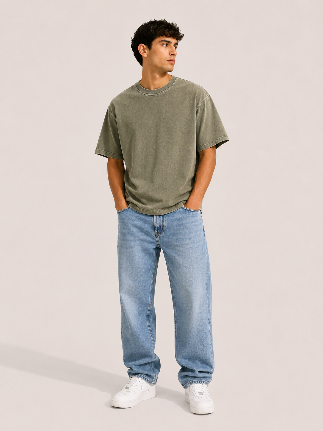 Camiseta Básica de Algodón para Hombre