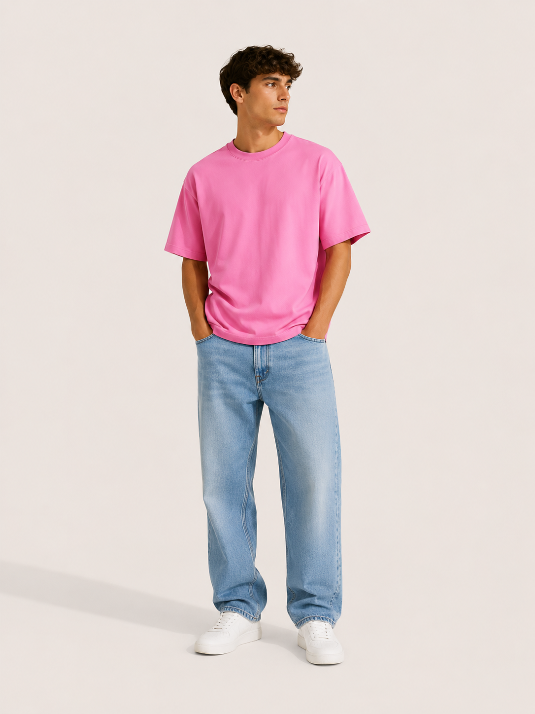 Camiseta Básica de Algodón para Hombre