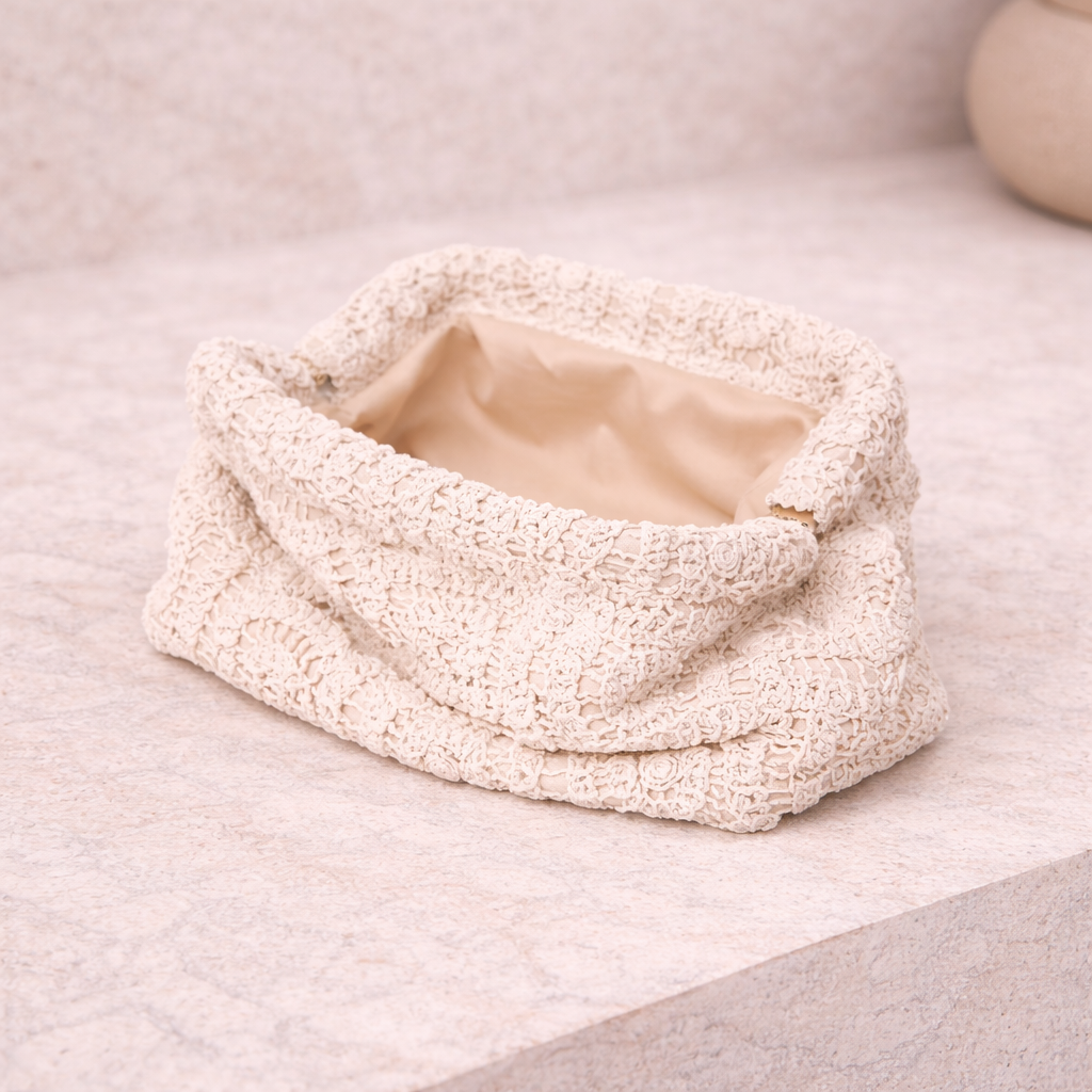 Bolso de Crochet Blanco Marfil