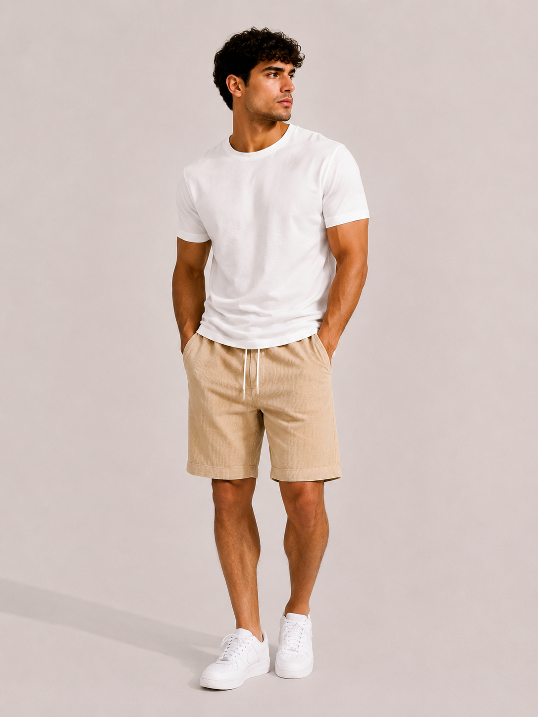 Pantalones cortos de pana vintage para hombre