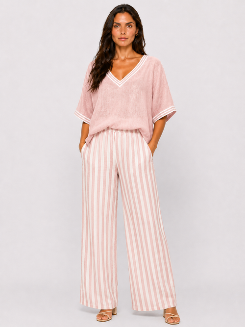 Conjunto de lino a rayas