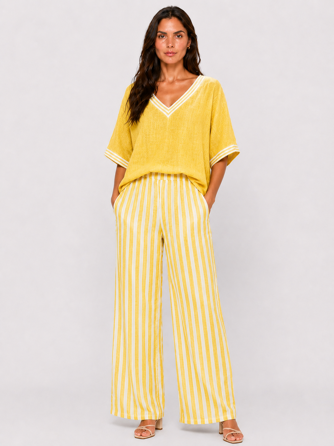 Conjunto de lino a rayas