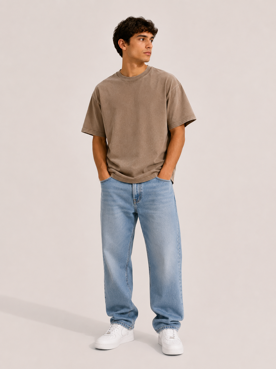 Camiseta Básica de Algodón para Hombre