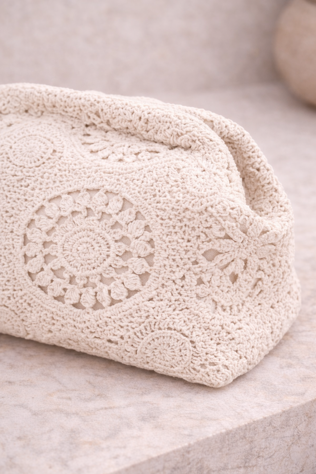Bolso de Crochet Blanco Marfil