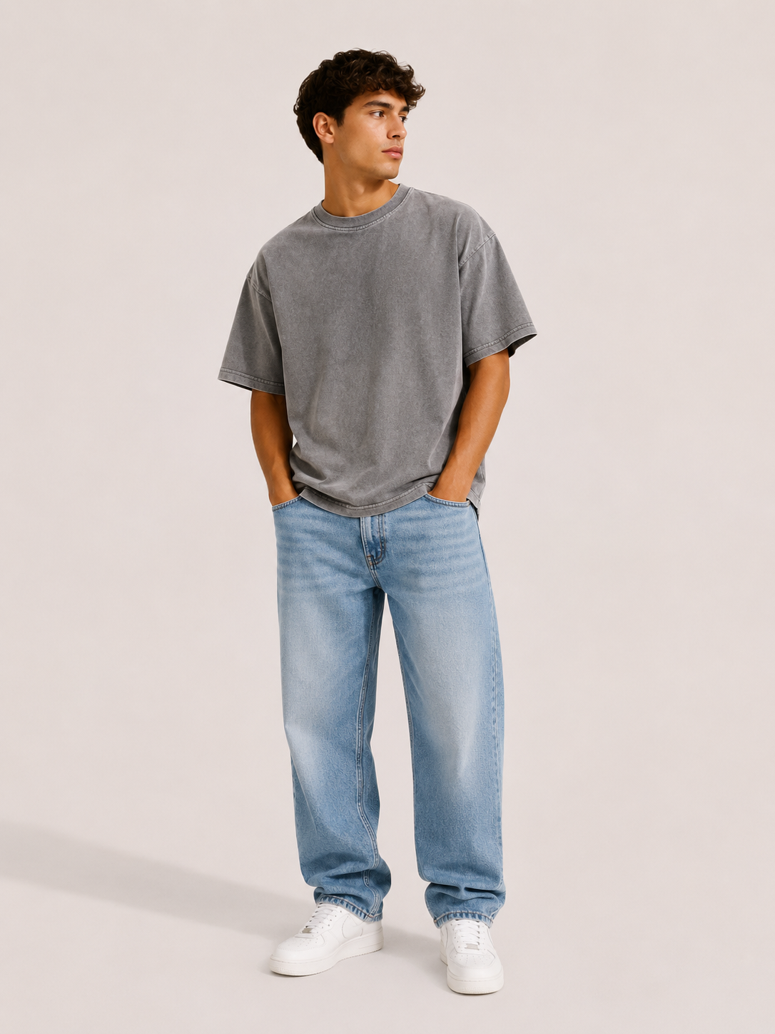 Camiseta Básica de Algodón para Hombre
