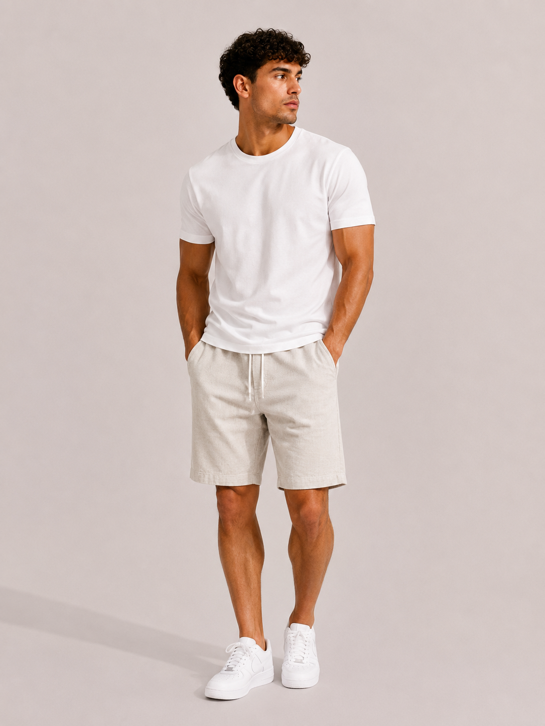 Pantalones cortos de pana vintage para hombre