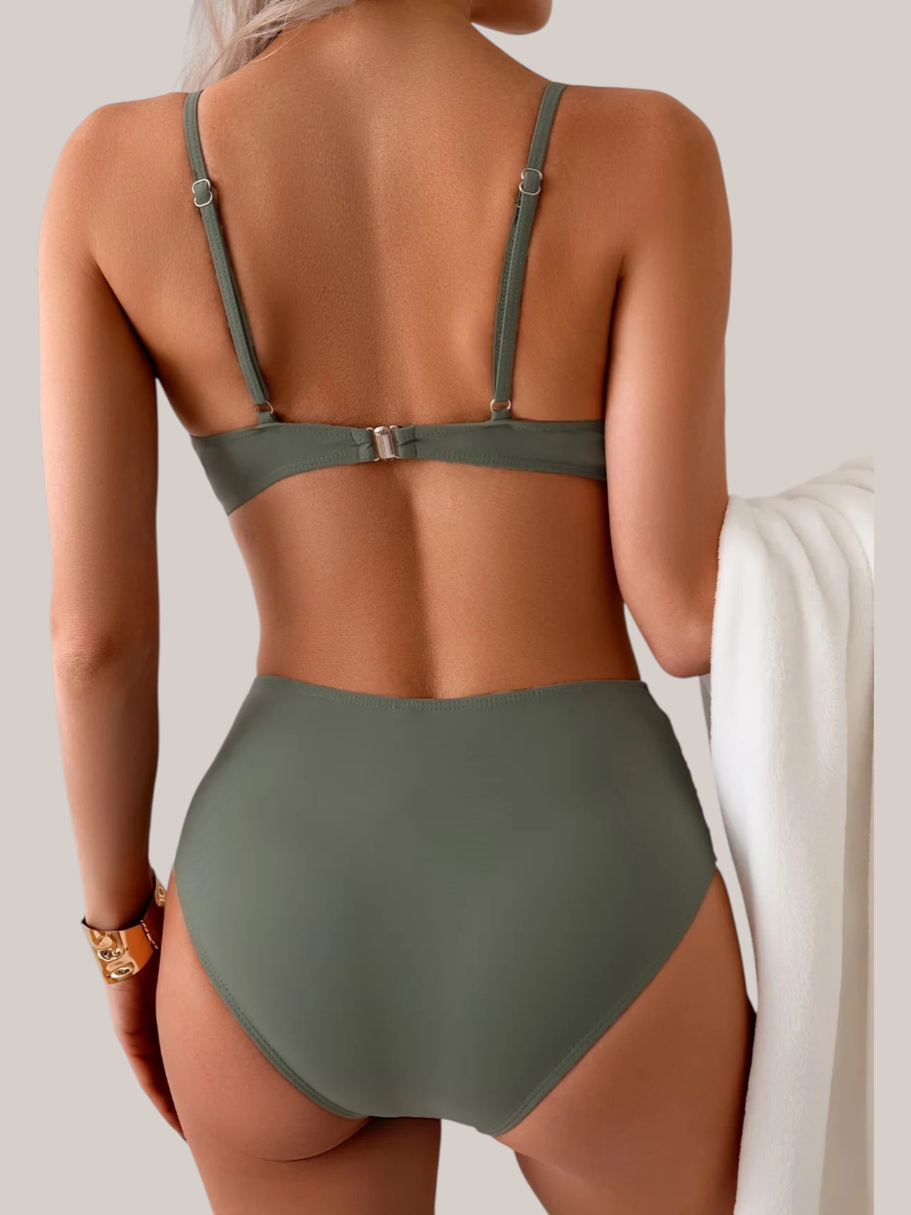 Bikini de Talle Alto con Drapeado